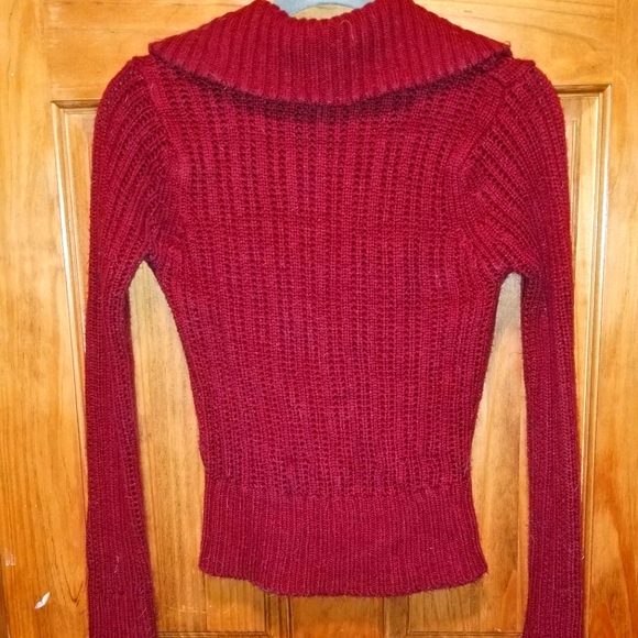 Burgundy button up sweater - Picture 2 of 2